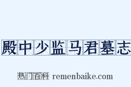 殿中少监马君墓志是什么意思的图片